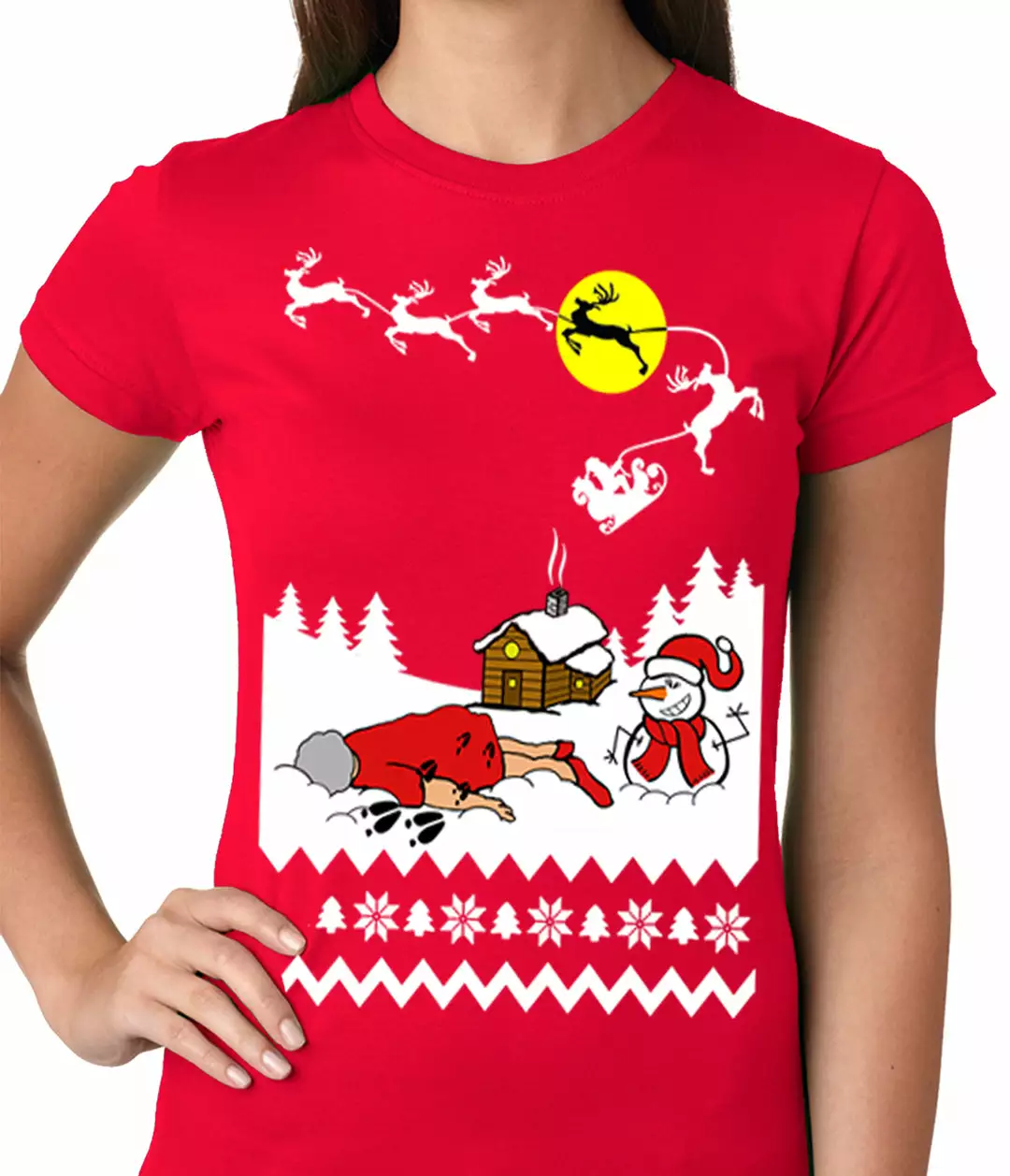 Bewild Grandma Got Run Over By A Reindeer - Ugly Christmas Ladies T-shirt Holiday Prints 9 Bewild Grandma Got Run Over By A Reindeer - Ugly Christmas Ladies T-shirt Holiday Prints