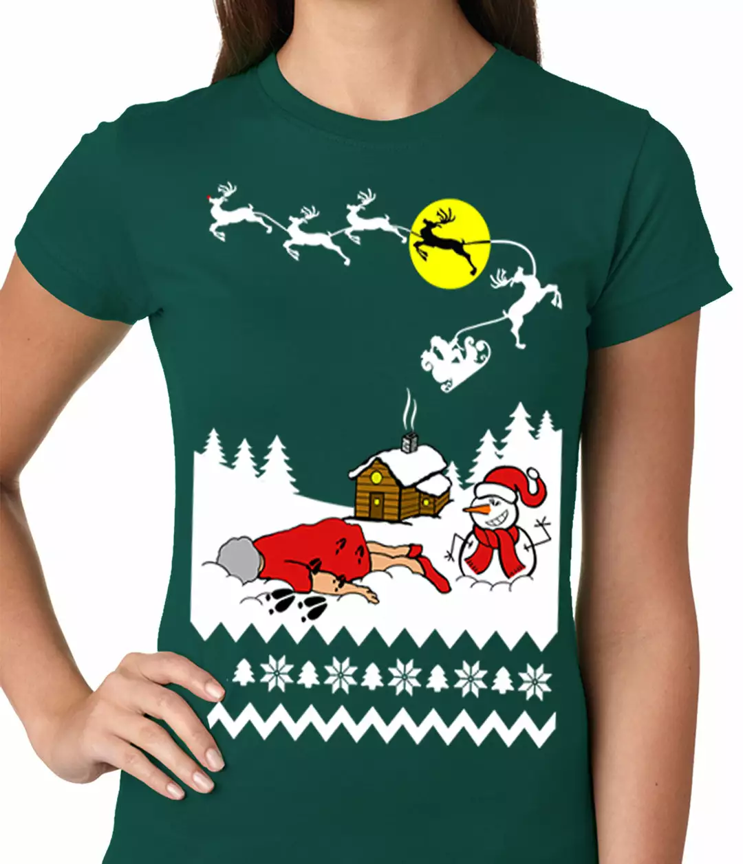 Bewild Grandma Got Run Over By A Reindeer - Ugly Christmas Ladies T-shirt Holiday Prints 6 Bewild Grandma Got Run Over By A Reindeer - Ugly Christmas Ladies T-shirt Holiday Prints