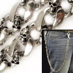 Bewild Wallets & Chains Graveyard Skulls Tough Link Jean And Wallet Chain