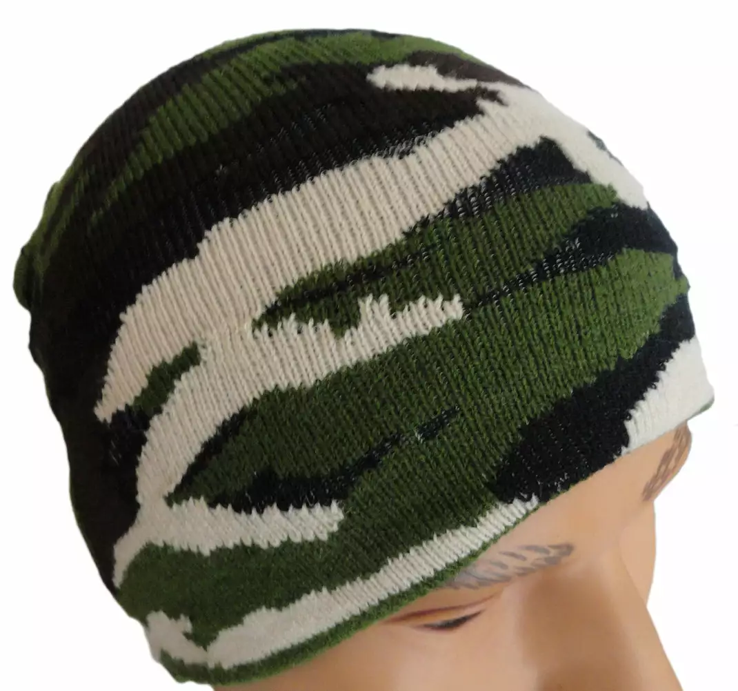 Bewild Green Camo Knit Beanie Beanies & Headspins 5 Bewild Green Camo Knit Beanie Beanies & Headspins
