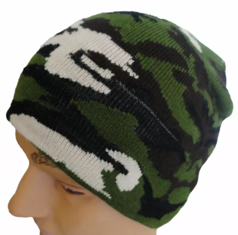 Bewild Green Camo Knit Beanie Beanies & Headspins 6 Bewild Green Camo Knit Beanie Beanies & Headspins