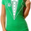 Bewild Green Tuxedo Shirt - Irish Green Girls Tuxedo T-Shirt St.Patricks Day
