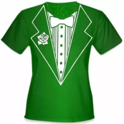 Bewild Green Tuxedo Shirt - Irish Green Girls Tuxedo T-Shirt St.Patricks Day