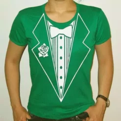 Bewild Green Tuxedo Shirt - Irish Green Girls Tuxedo T-Shirt St.Patricks Day