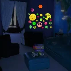 Bewild Groovy Sixties Shape Glow In The Dark Wall Decorations (24 Pack) 13 Bewild Groovy Sixties Shape Glow In The Dark Wall Decorations (24 Pack)
