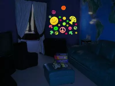 Bewild Groovy Sixties Shape Glow In The Dark Wall Decorations (24 Pack) 7 Bewild Groovy Sixties Shape Glow In The Dark Wall Decorations (24 Pack)