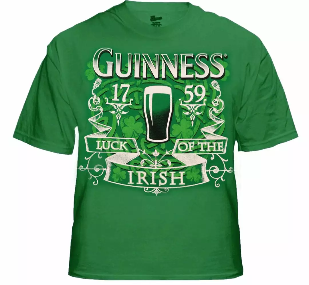 Bewild Men's T-Shirts Guinness Beer Luck Of The Irish T-Shirt 4 Bewild Men's T-Shirts Guinness Beer Luck Of The Irish T-Shirt