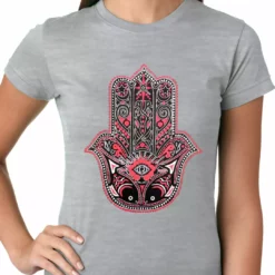 Bewild Cool Funny & Offensive Hamsa - Hand Of Protection Ladies T-shirt