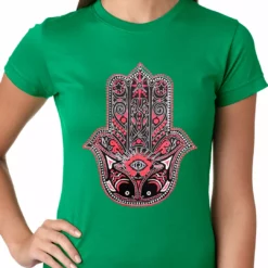 Bewild Cool Funny & Offensive Hamsa - Hand Of Protection Ladies T-shirt