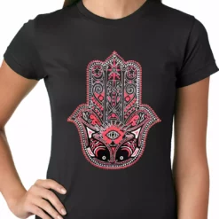 Bewild Cool Funny & Offensive Hamsa - Hand Of Protection Ladies T-shirt