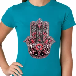 Bewild Cool Funny & Offensive Hamsa - Hand Of Protection Ladies T-shirt