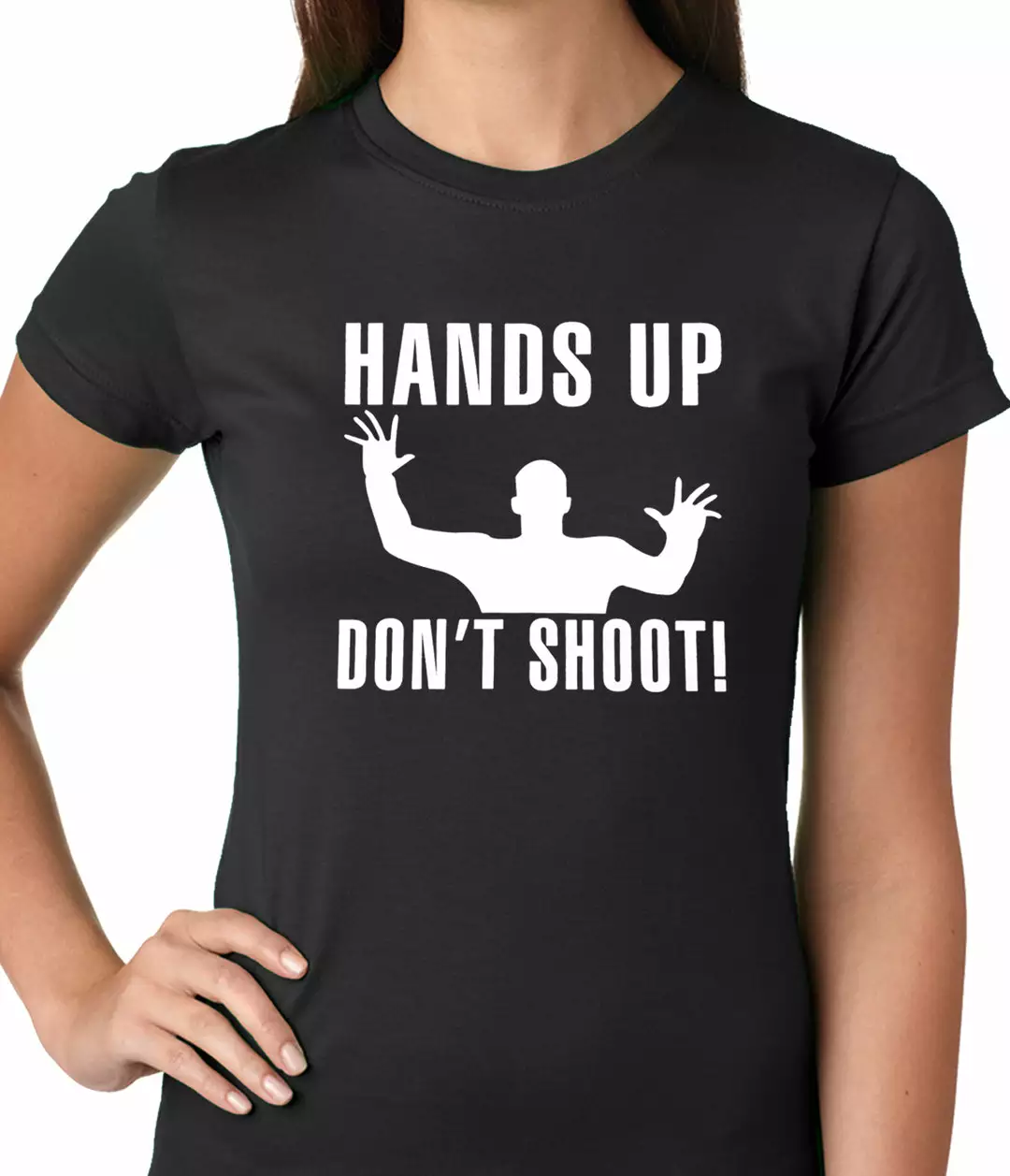 Bewild Say It Loud Hands Up Don't Shoot Girls T-shirt 3 Bewild Say It Loud Hands Up Don't Shoot Girls T-shirt