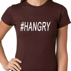 Bewild Cool Funny & Offensive Hangry #Hangry Ladies T-shirt