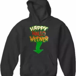 Bewild Halloween Prints Happy Halo-Weener Halloween Hoodie