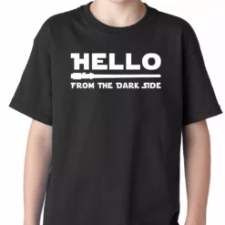 Bewild Cool Funny & Offensive Hello - From The Dark Side Kids T-shirt