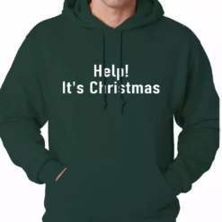 Bewild Holiday Prints Help! It's Christmas Funny Holiday Adult Hoodie