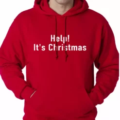 Bewild Holiday Prints Help! It's Christmas Funny Holiday Adult Hoodie