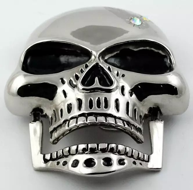 Bewild Hinged Jaw Skull Buckle With FREE Leather Belt Belt Buckles 4 Bewild Hinged Jaw Skull Buckle With FREE Leather Belt Belt Buckles