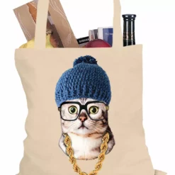 Bewild Hipster Kitten Tote Bag Cool Funny & Offensive