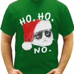 Bewild Ho Ho No Angry Cat Men's T- Shirt Holiday Prints