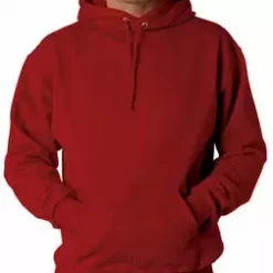 Bewild Hooded Sweatshirt :: Unisex Pull Over Hoodie (Red) Blank & Comfy