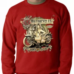 Bewild Hot Babes And Cold Beer Biker Adult Crewneck 17 Bewild Hot Babes And Cold Beer Biker Adult Crewneck