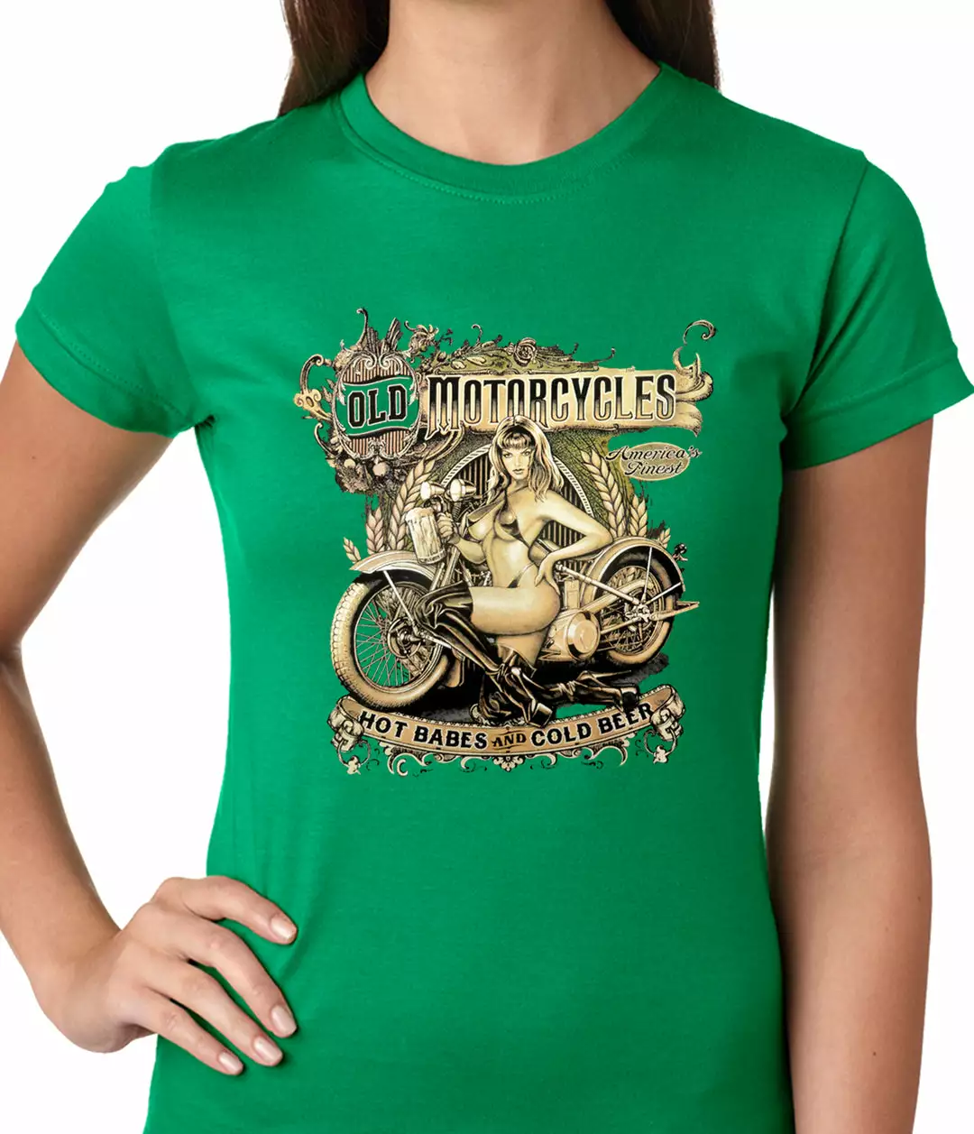 Bewild Biker Style Hot Babes And Cold Beer Biker Ladies T-shirt 7 Bewild Biker Style Hot Babes And Cold Beer Biker Ladies T-shirt