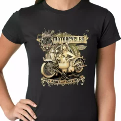 Bewild Biker Style Hot Babes And Cold Beer Biker Ladies T-shirt
