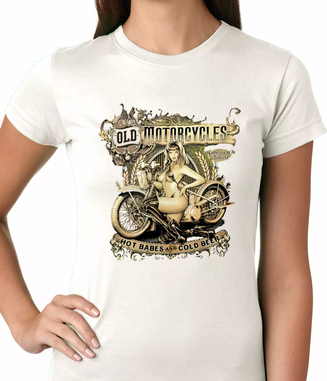 Bewild Biker Style Hot Babes And Cold Beer Biker Ladies T-shirt 13 Bewild Biker Style Hot Babes And Cold Beer Biker Ladies T-shirt