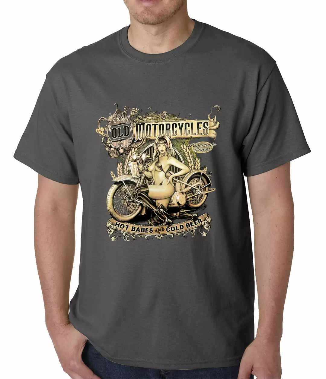 Bewild Hot Babes And Cold Beer Biker Mens T-shirt 5 Bewild Hot Babes And Cold Beer Biker Mens T-shirt