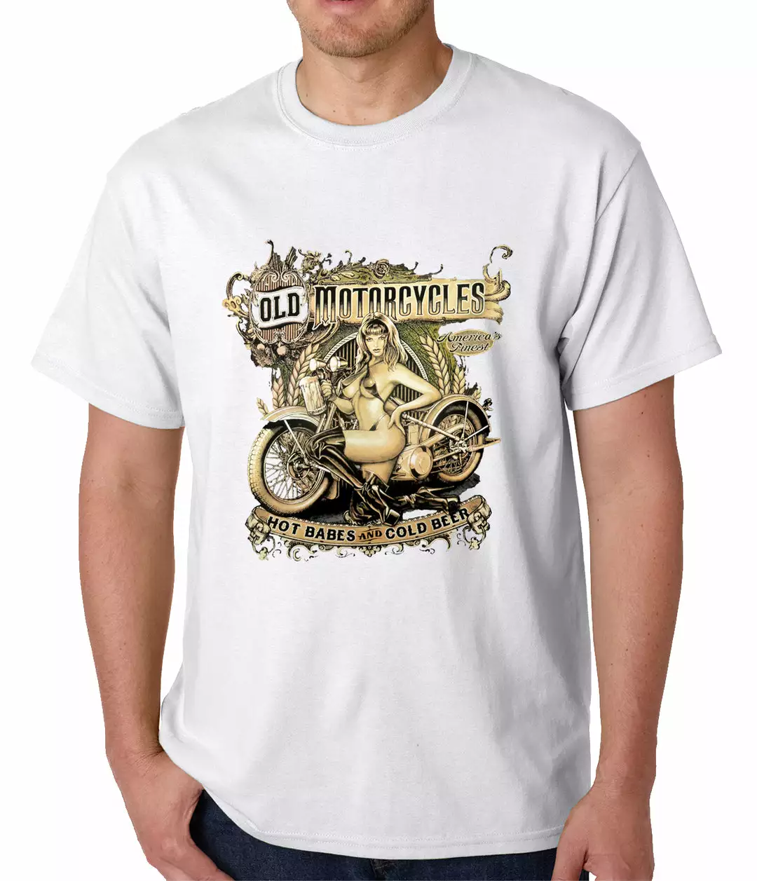 Bewild Hot Babes And Cold Beer Biker Mens T-shirt 13 Bewild Hot Babes And Cold Beer Biker Mens T-shirt