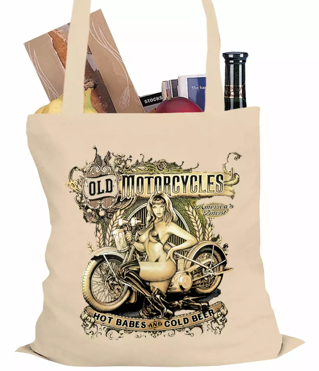 Bewild Biker Style Hot Babes And Cold Beer Biker Tote Bag 6 Bewild Biker Style Hot Babes And Cold Beer Biker Tote Bag