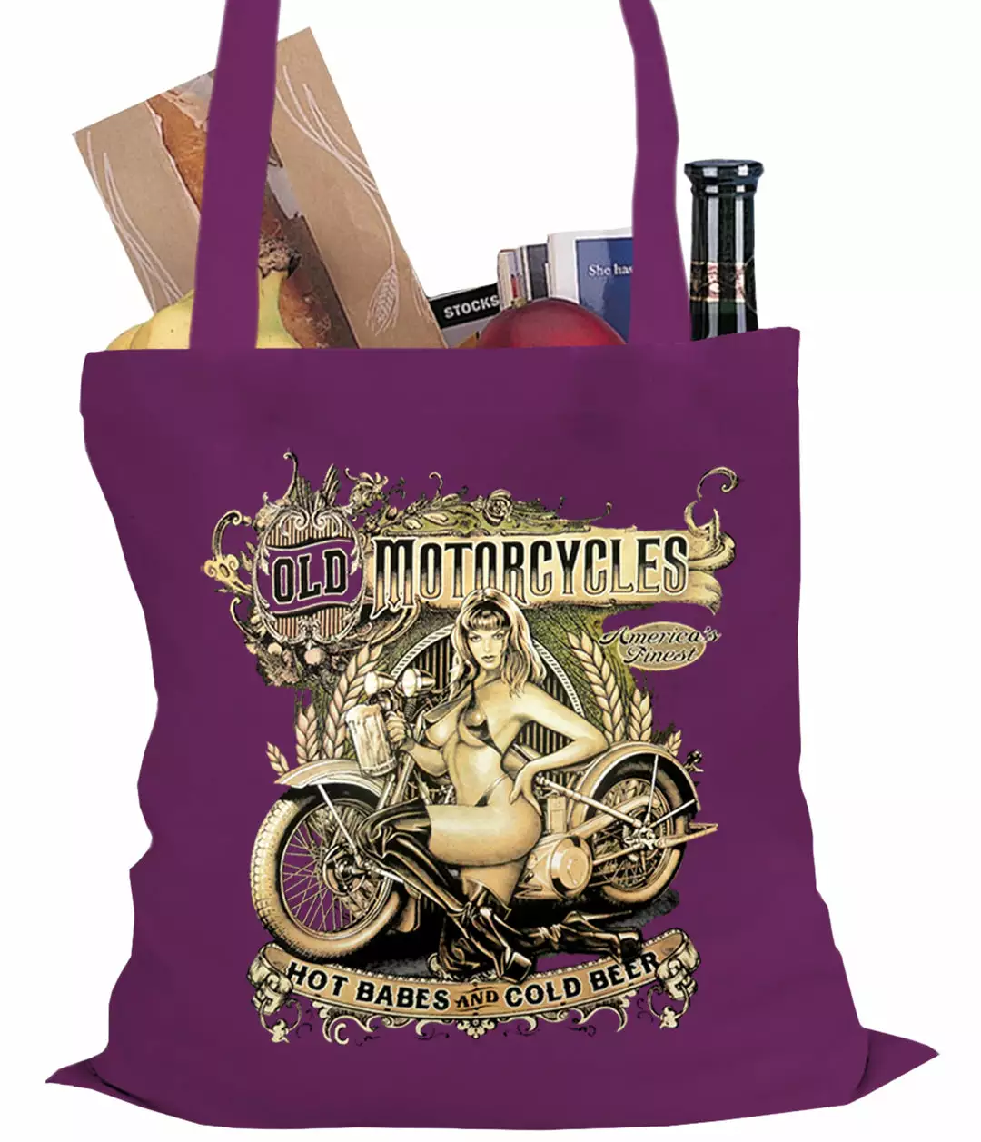 Bewild Biker Style Hot Babes And Cold Beer Biker Tote Bag 9 Bewild Biker Style Hot Babes And Cold Beer Biker Tote Bag