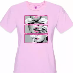 Bewild Hot Pink Sexy Girl Roll Lick Smoke Girl's T-Shirt 13 Bewild Hot Pink Sexy Girl Roll Lick Smoke Girl's T-Shirt