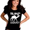 Bewild Cool Funny & Offensive Hump Day Camel Girl's T- Shirt (Black)