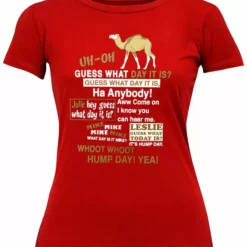 Bewild Cool Funny & Offensive Hump Day Camel Girl's T-Shirt (Brown & White Print)