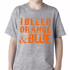Bewild Sport Inspiration I Bleed Orange And Blue New York Baseball Kids T-shirt