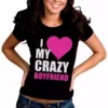 Bewild I Heart My Crazy Boyfriend Girl's T-Shirt Positive Reinforcement