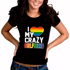 Bewild Positive Reinforcement I Heart My Crazy Girlfriend Rainbow Pride Girl's T-Shirt
