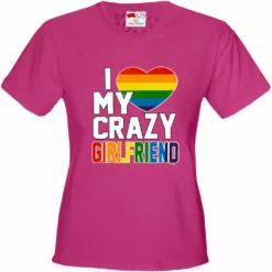 Bewild Positive Reinforcement I Heart My Crazy Girlfriend Rainbow Pride Girl's T-Shirt