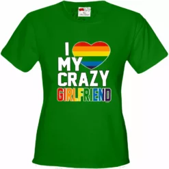 Bewild Positive Reinforcement I Heart My Crazy Girlfriend Rainbow Pride Girl's T-Shirt