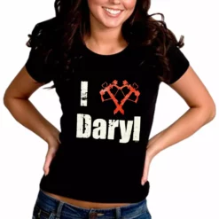Bewild Cool Funny & Offensive I Love Daryl Crossbow Heart Girl's T-Shirt