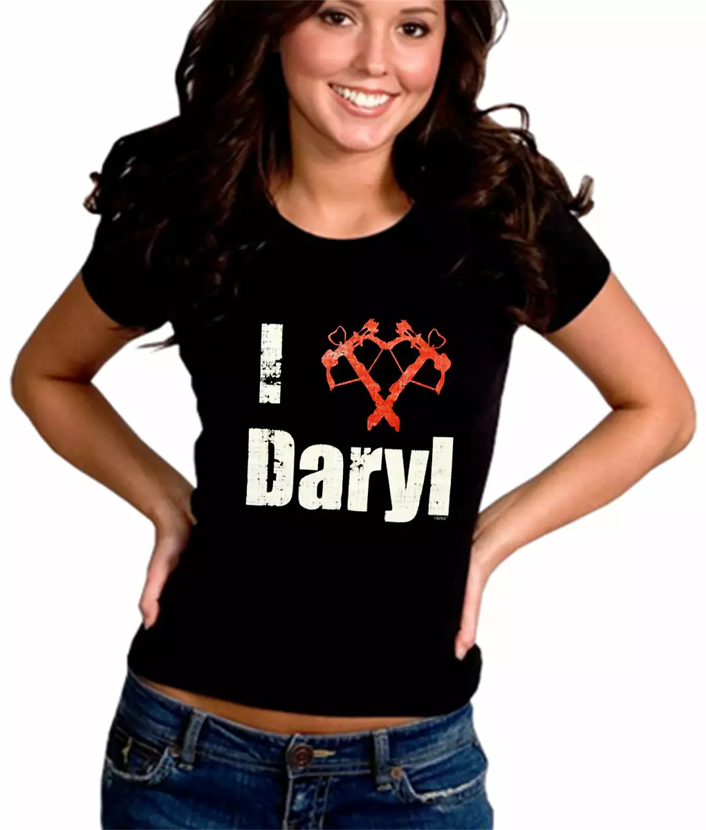 Bewild Cool Funny & Offensive I Love Daryl Crossbow Heart Girl's T-Shirt 4 Bewild Cool Funny & Offensive I Love Daryl Crossbow Heart Girl's T-Shirt