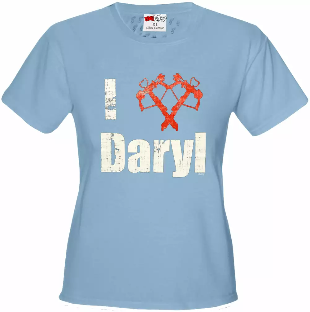 Bewild Cool Funny & Offensive I Love Daryl Crossbow Heart Girl's T-Shirt 8 Bewild Cool Funny & Offensive I Love Daryl Crossbow Heart Girl's T-Shirt