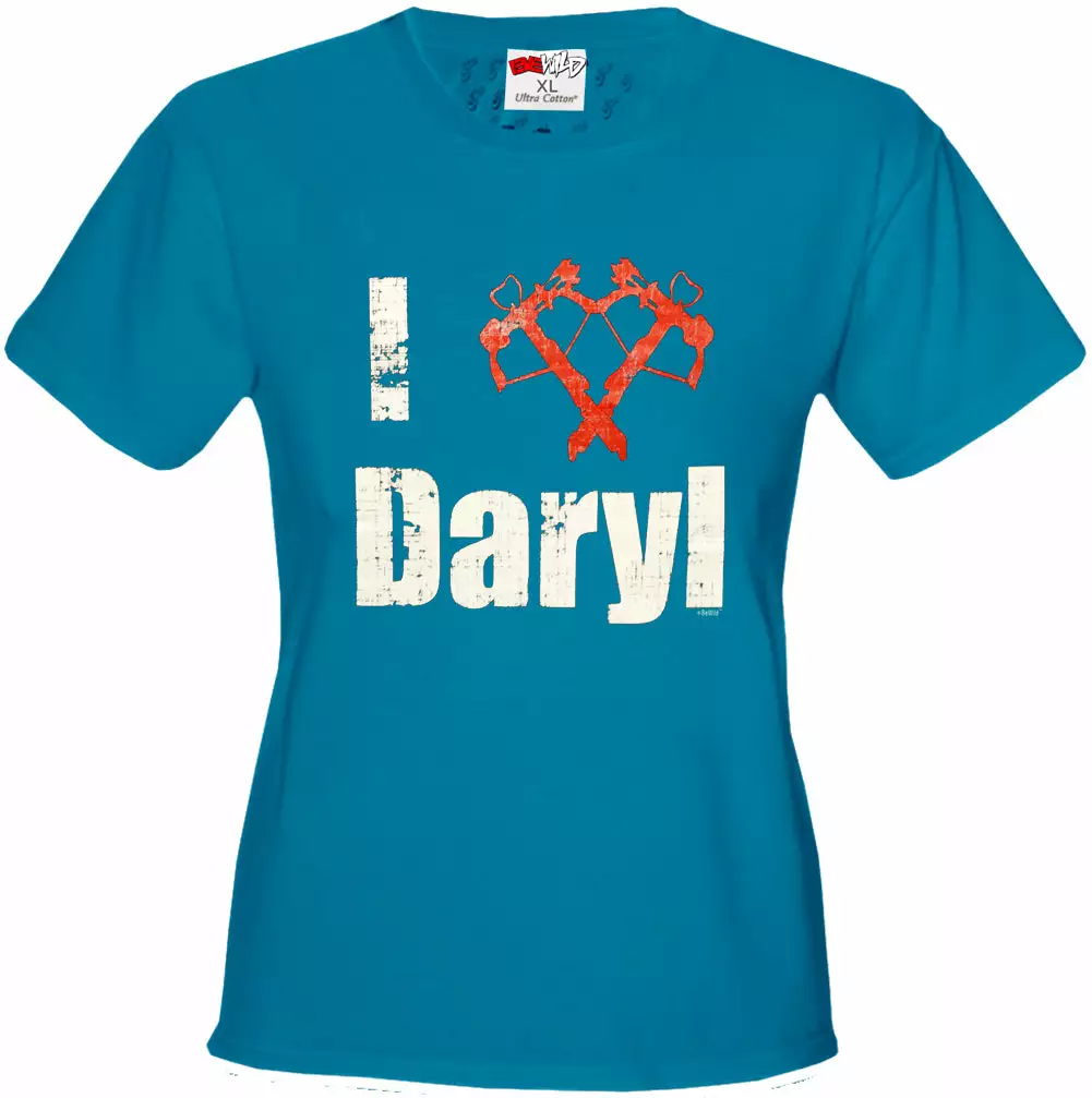 Bewild Cool Funny & Offensive I Love Daryl Crossbow Heart Girl's T-Shirt 12 Bewild Cool Funny & Offensive I Love Daryl Crossbow Heart Girl's T-Shirt