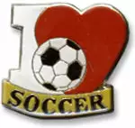 Bewild I Love Soccer Lapel Pin