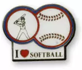 Bewild Lapel Pins I Love Softball Lapel Pin