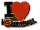 Bewild Lapel Pins I Love Volleyball Lapel Pin