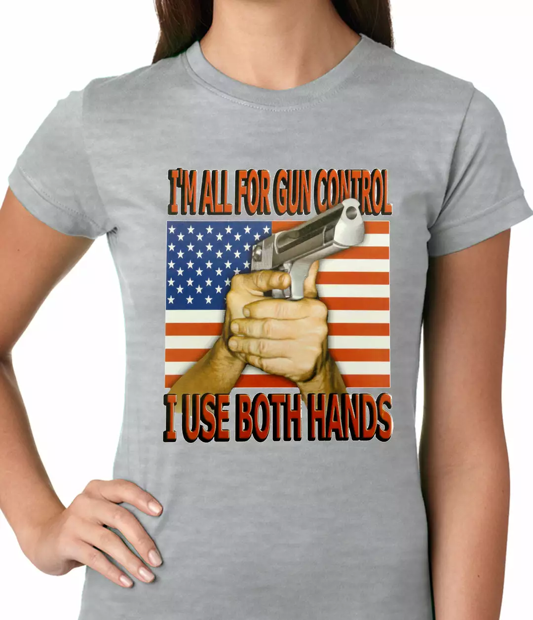 Bewild I'm All For Gun Control, I Use Both Hands Ladies T-shirt 5 Bewild I'm All For Gun Control, I Use Both Hands Ladies T-shirt