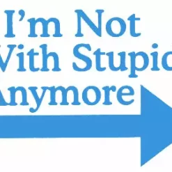 Bewild Cool Funny & Offensive I'm Not With Stupid Girls T-Shirt